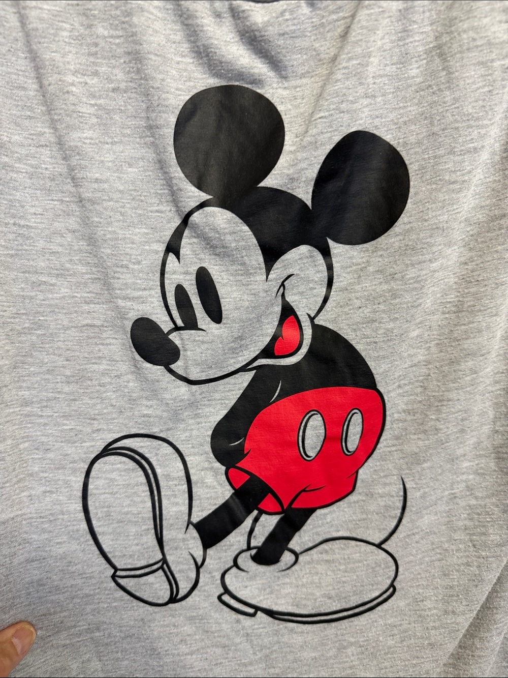 Disney Gray Mickey Mouse Tank Top with Red Accent